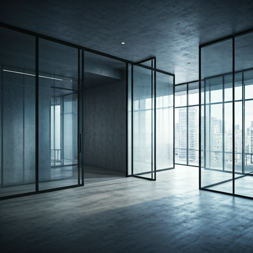 Modern architectural office interior used in the Stitch contact-page design.