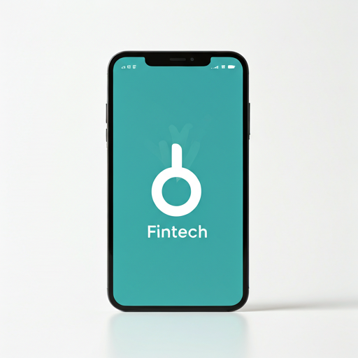 Futuristic fintech dashboard displayed on a tablet.